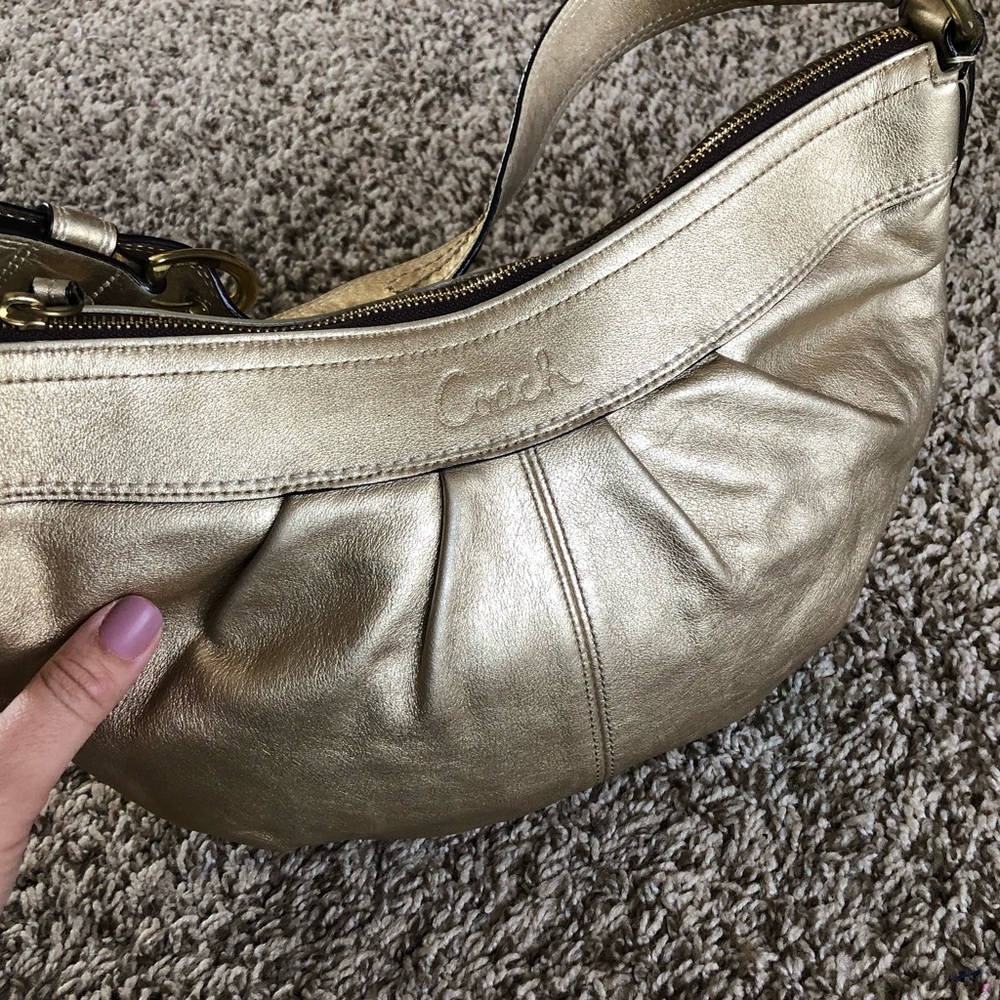 Coach metallic gold leather purse